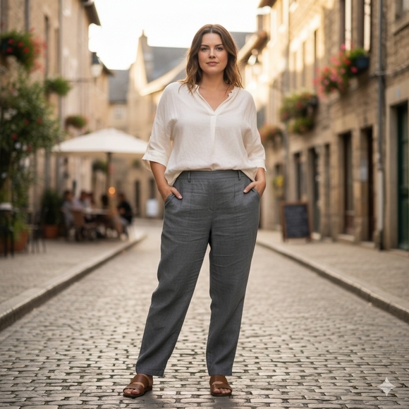 Eileen Fisher Women's Gray Chinos